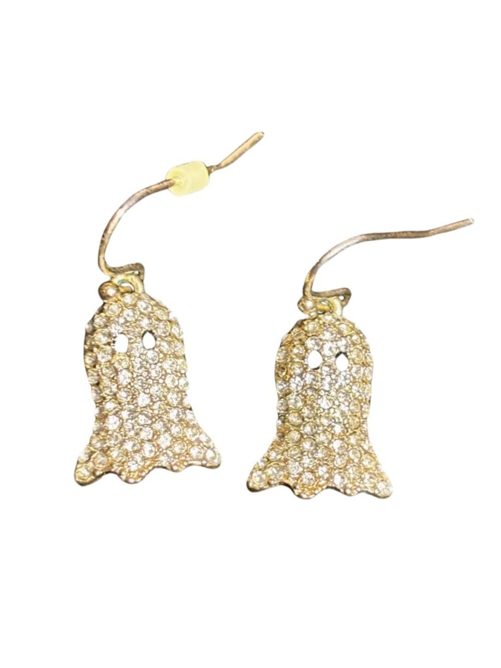 Rhinestone & Gold GHOST dainty earrings
